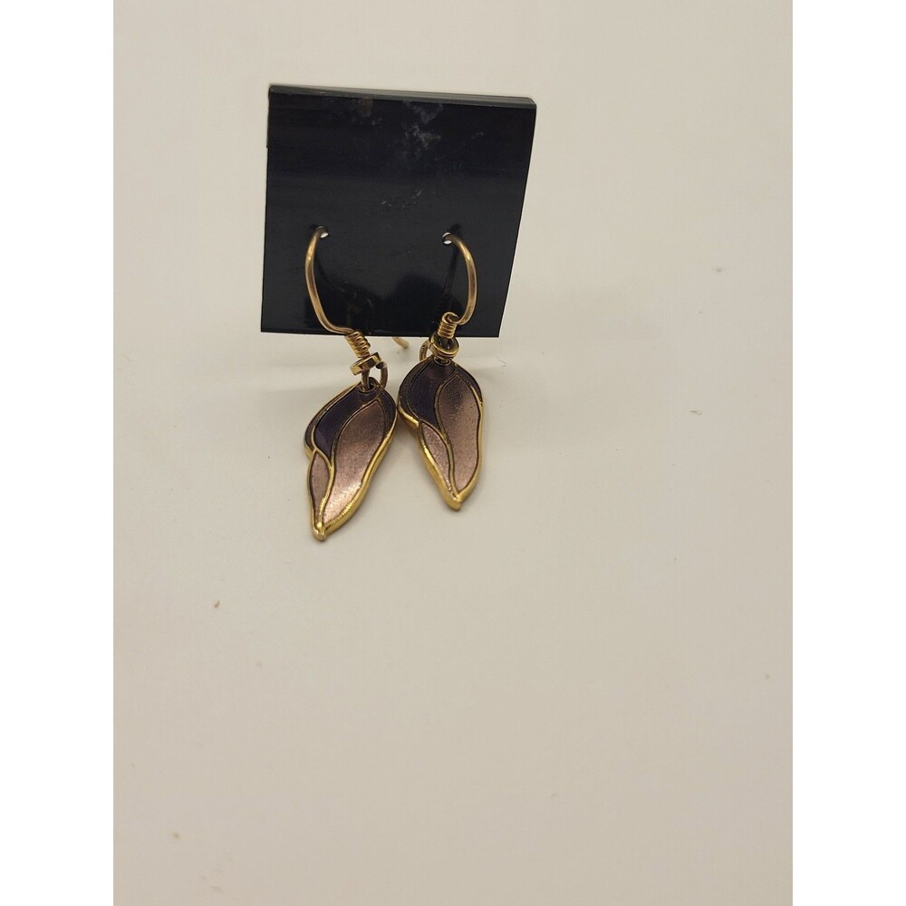 Laurel Burch Leaf Barbells Blossom Dangle Earrings